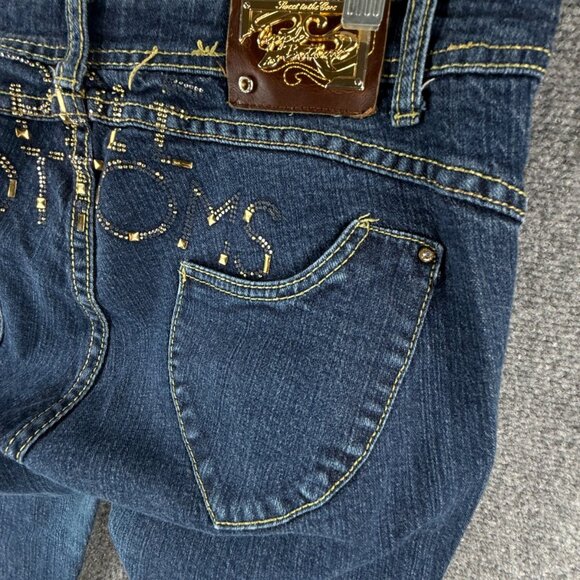 VTG Apple Bottom Jeans Women 13/14 Embroidered Y2K Spellout Logo Urban Adult - Picture 4 of 16